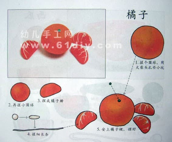 橘子的橡皮泥制作方法