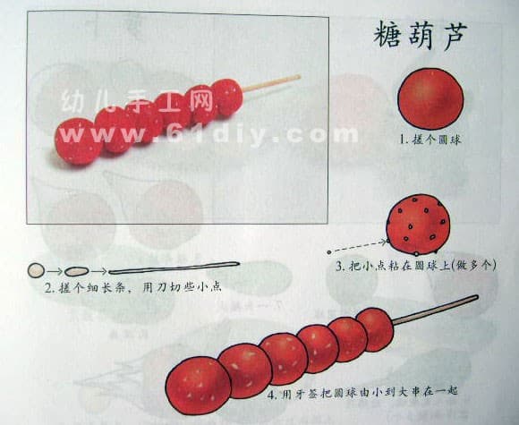 幼儿彩泥制作——糖葫芦