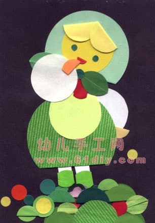 小鸡小鸭拼贴画_精彩贴画_巧巧手幼儿手工网