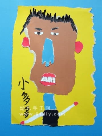 幼儿的人物撕纸贴画3