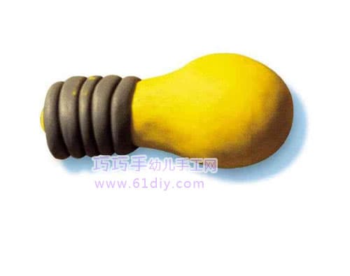 彩泥捏制电灯泡