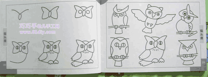 幼儿园简笔画教案——猫头鹰