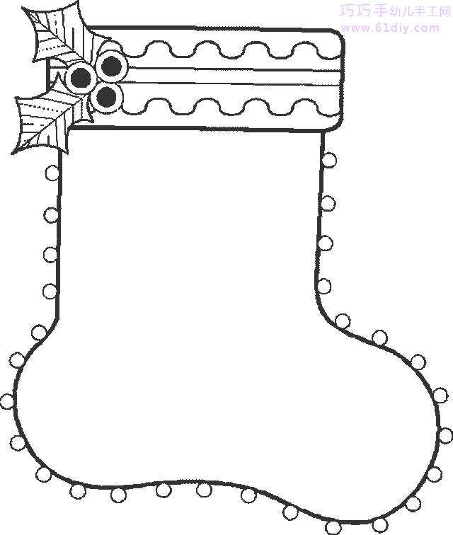 幼儿简笔画——圣诞袜子