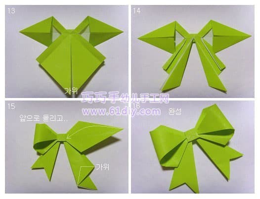 圣诞节可爱的蝴蝶结折纸4