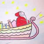 宝宝学画：驾雪橇的圣诞老人