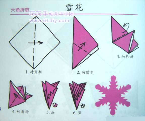 幼儿手工——雪花剪纸（六角折剪）