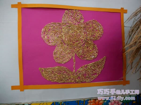 稻草贴画——花