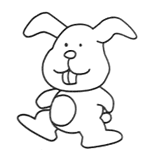 兔子简笔画（填色卡）