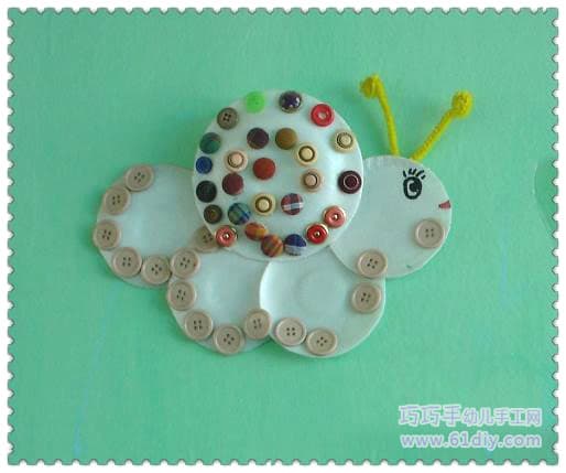 幼儿废物利用制作小蜗牛