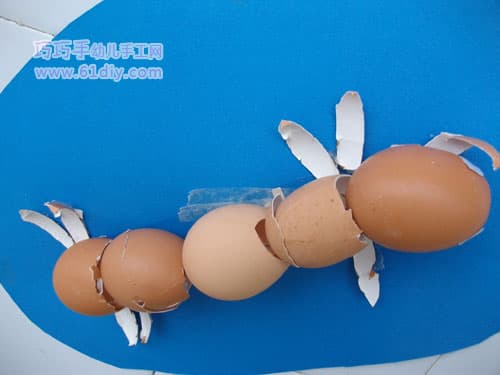 宝宝手工——鸡蛋壳制作毛毛虫