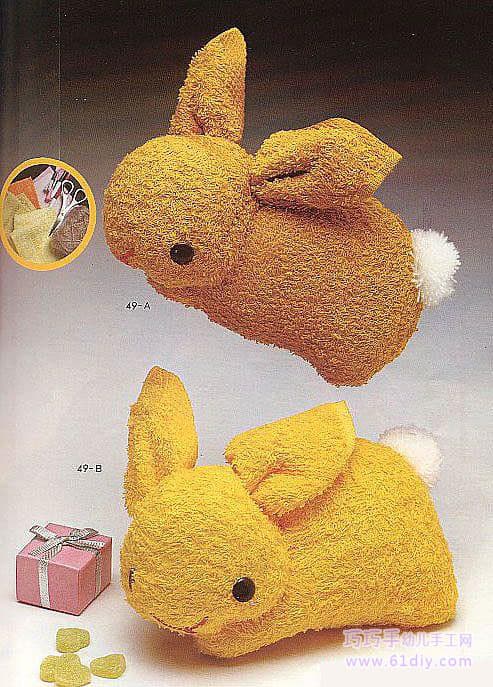 超级可爱的毛巾兔子手工教程