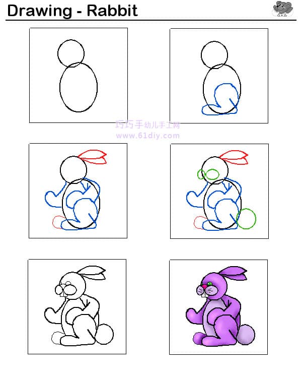 幼儿绘画——兔子的画法