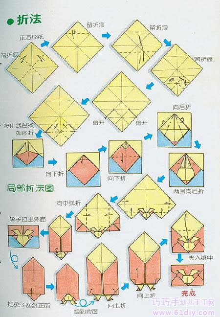 兔子头信封折法图解