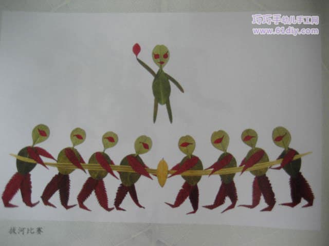 银杏树叶贴画作品_银杏树叶贴画_银杏叶树叶贴画图片