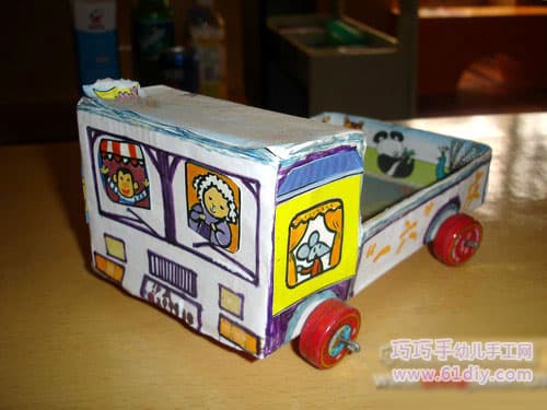 儿童手工——纸盒大卡车