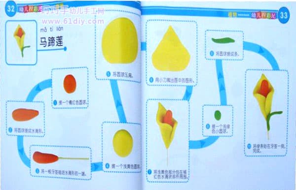 橡皮泥制作马蹄莲