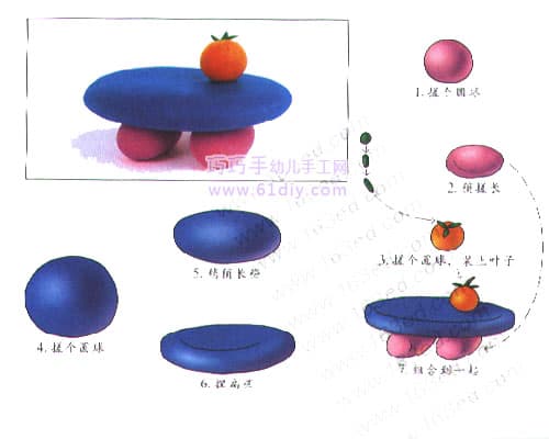 幼儿园手工——橡皮泥制作茶几