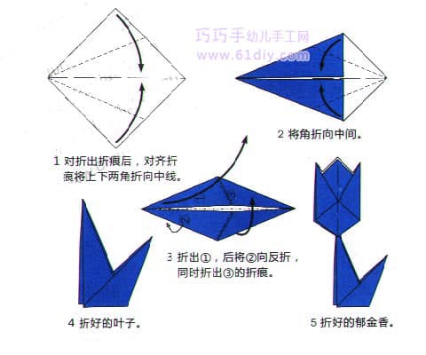 郁金香的折纸教程（叶子）