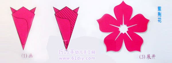 紫荆花剪纸纹样（五角折剪）