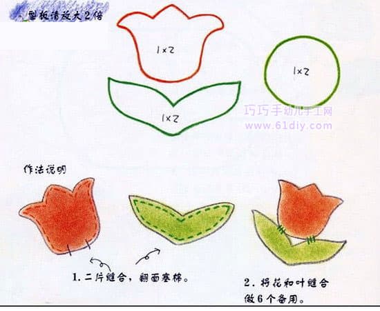 家居手工——漂亮简单的郁金香花篮2