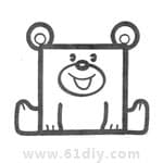 动物简笔画：小熊（方形变变变）