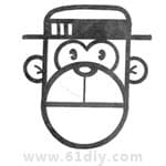 动物简笔画——猴子（方形变变变）