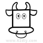 动物简笔画——牛（方形变变变）