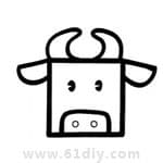 动物简笔画——牛的头像（方形变变变）