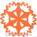  睡莲纹样剪纸（六角折剪） 