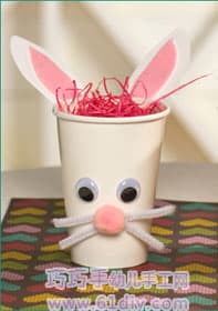 复活节兔子——纸杯兔子糖果杯