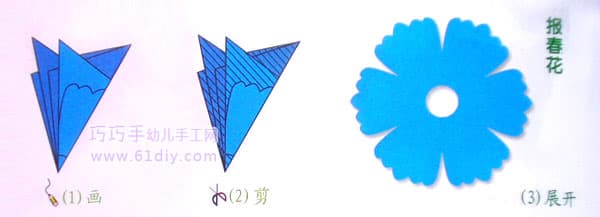花的剪纸——报春花剪纸纹样（六角折剪）
