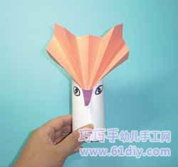 纸芯手工——狐狸笔筒(幼儿手工图解)