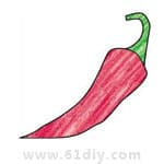 辣椒的简笔画和涂色（蔬菜类）