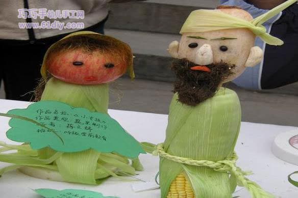 折纸蔬菜手工制作-蔬菜制作的小人
