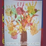 手印画——彩色的树