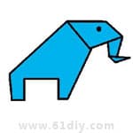 动物折纸方法——大象