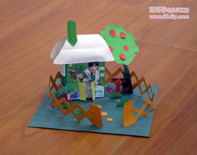 手工制作酸奶盒小房子