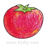 蕃茄的简笔画和涂色（蔬菜类）