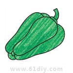 青椒的简笔画和涂色（蔬菜类）