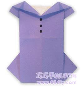 衣服折纸方法——紫色小裙子
