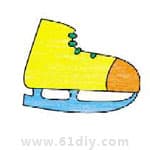 滑冰鞋的画法和涂色