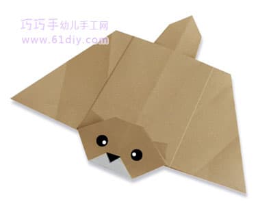 动物折纸教程:飞鼠_益智折纸_61DIY巧巧手幼儿