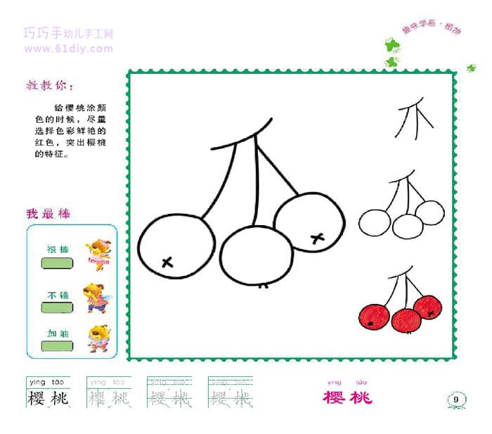 樱桃简笔画（水果类）