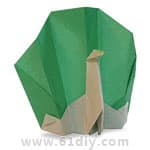 孔雀折纸（动物折纸）