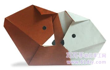 动物折纸教程：两只小狗