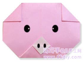 小猪头折纸方法