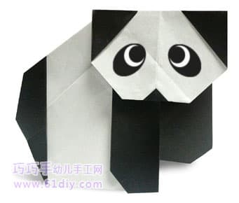 趴着的熊猫（动物折纸教程）