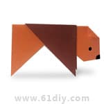 动物折纸图解：站立的小狗狗