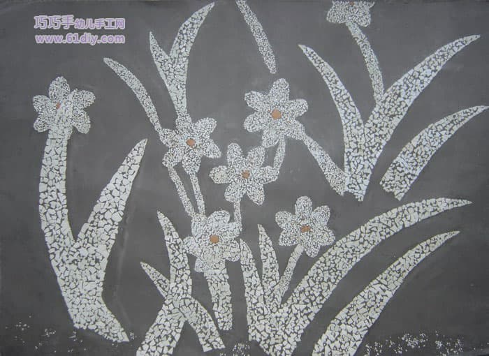 蛋壳贴画——花