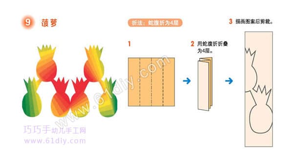 菠萝剪纸方法